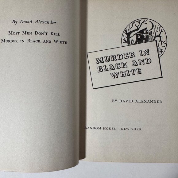 First Edition Murder In Black And White By David Alexander Random House 1951 HC - Picture 3 of 16